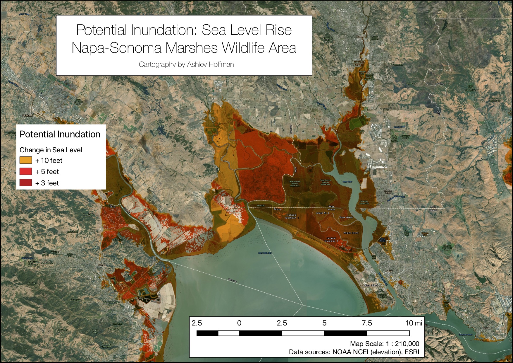 Potential Sea Level Rise in Napa Valley